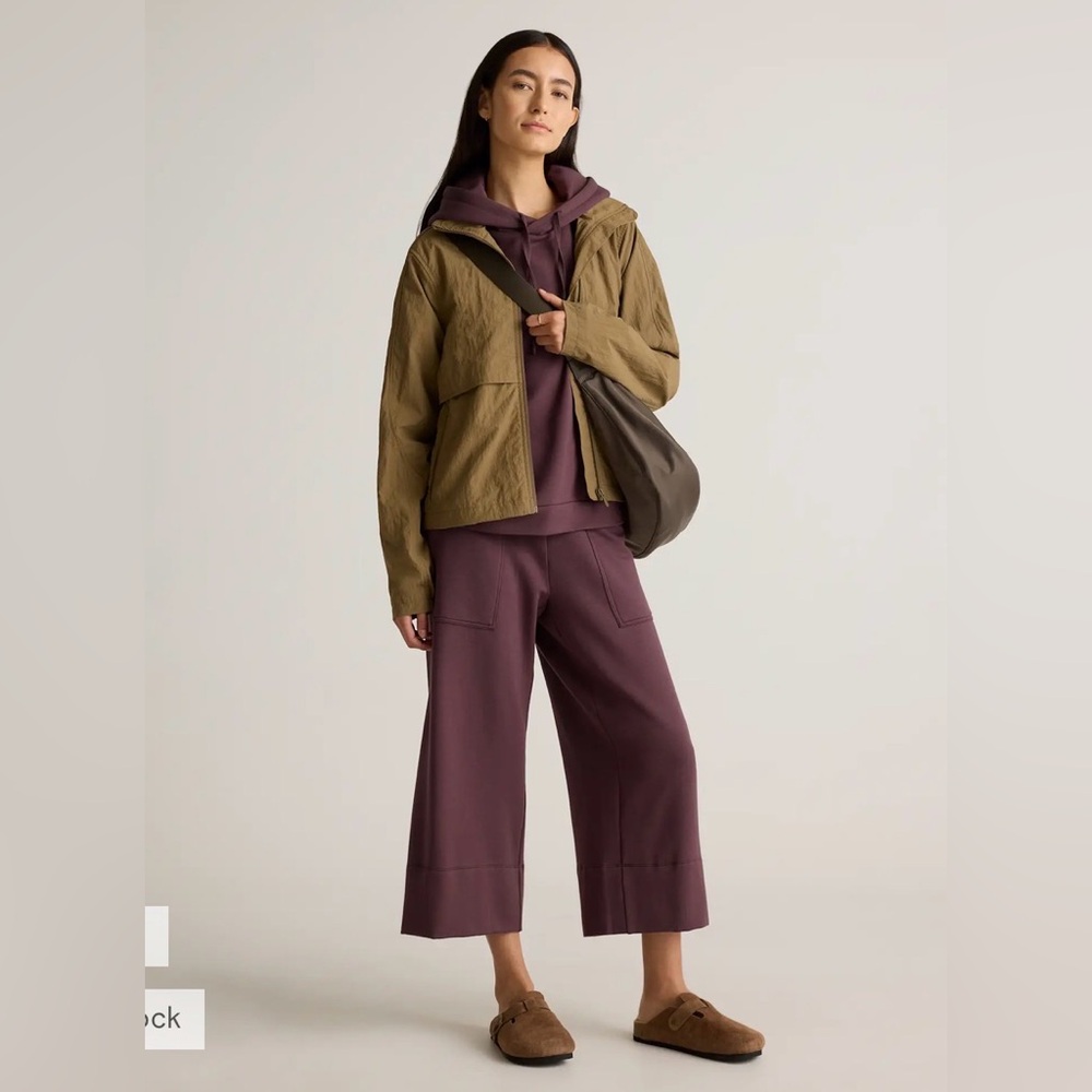 SuperSoft Fleece Cropped Wide Leg Pants - Picture 1 of 5
